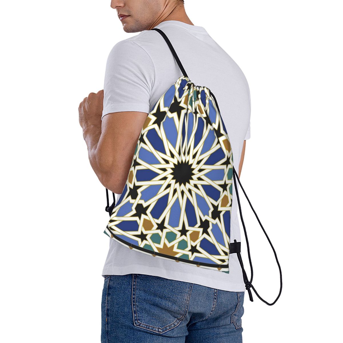 Tile Bag Drawstring - Рюкзаки-мешки Arabe Tile I: многофункциональные сумки