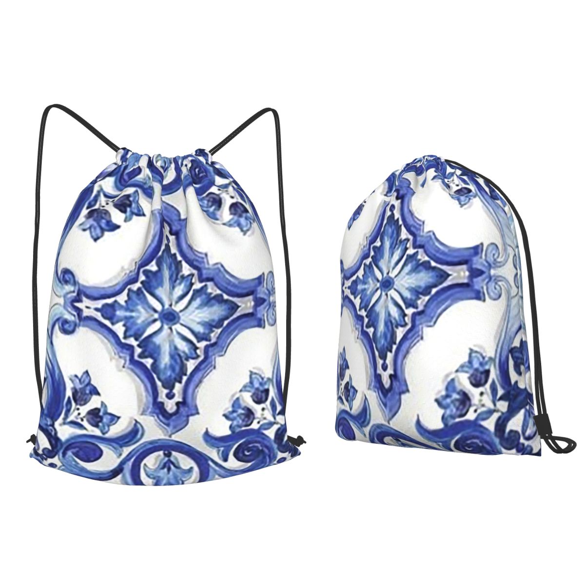 Синие рюкзаки с цветочным узор – обзор и цена Tile Bag Drawstring