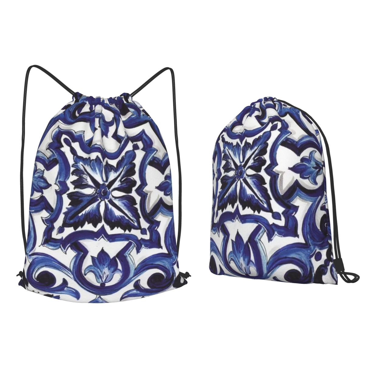 Синие рюкзаки с цветочным узор – обзор и цена Tile Bag Drawstring