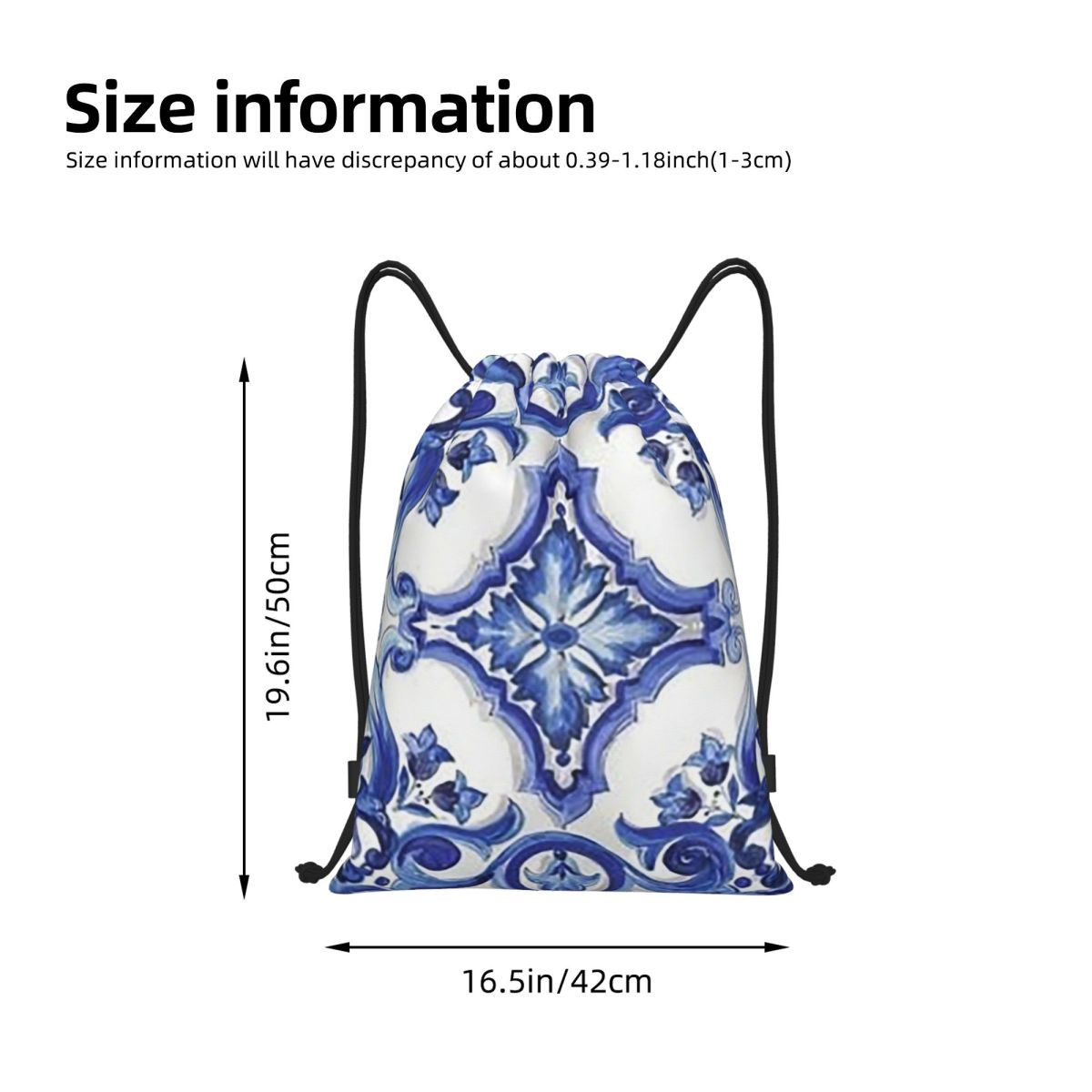 Синие рюкзаки с цветочным узор – обзор и цена Tile Bag Drawstring