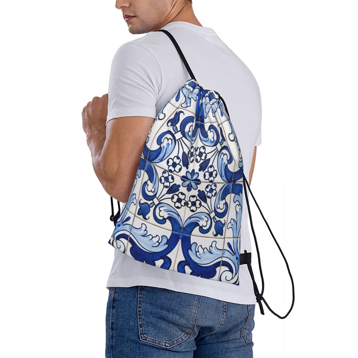 Антикварные классические рюкза – обзор и цена Tile Bag Drawstring