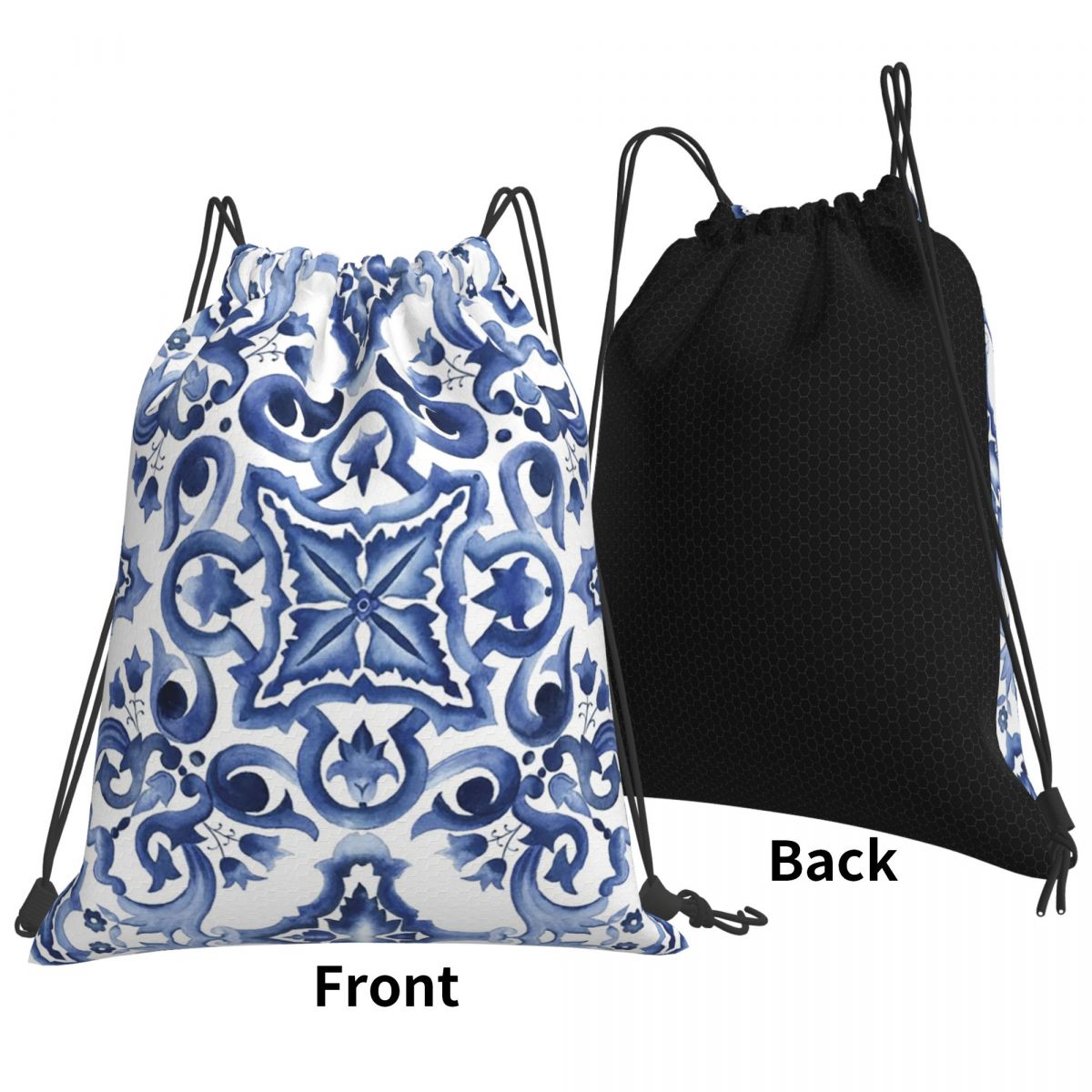 Синие рюкзаки с цветочным узор – обзор и цена Tile Bag Drawstring