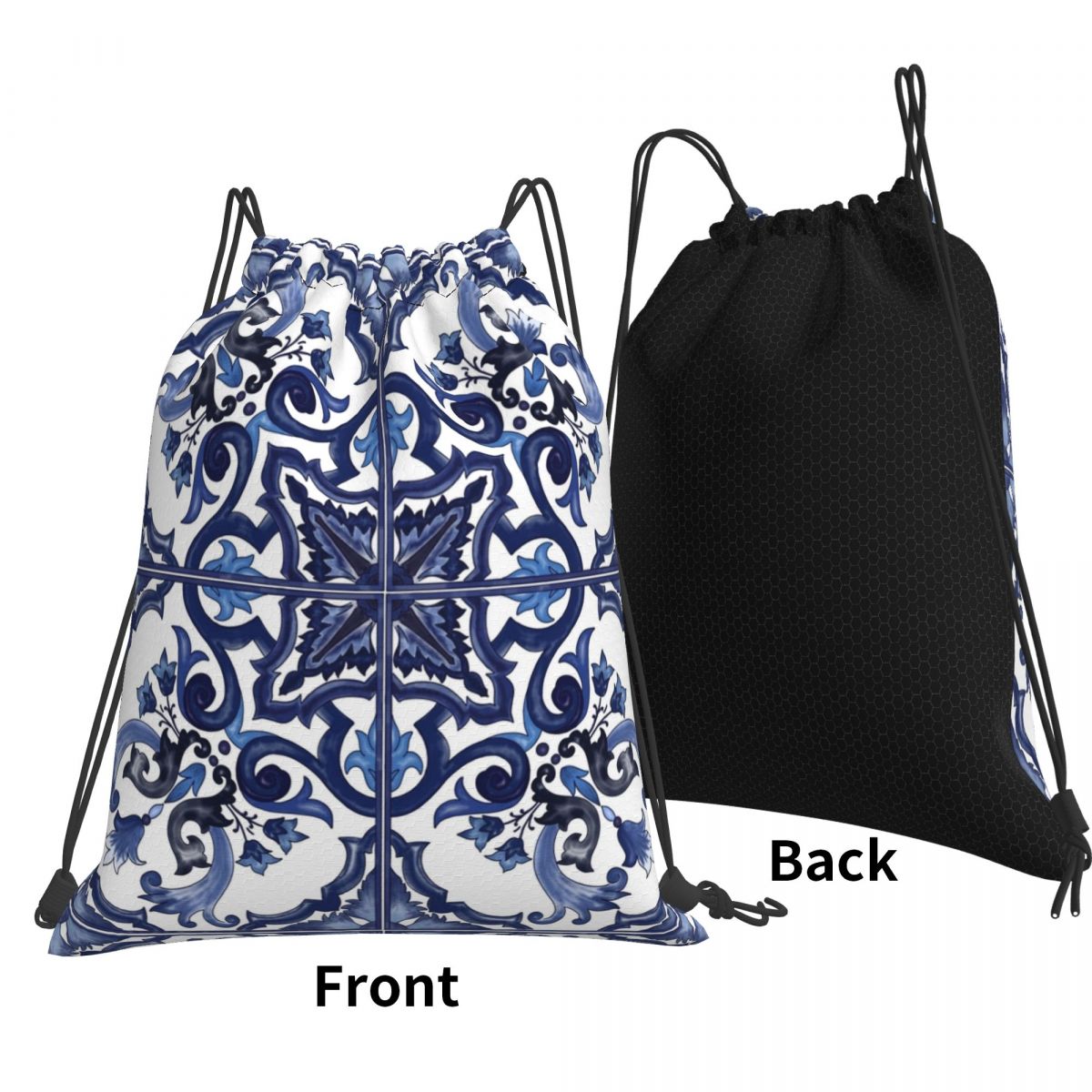 Синие рюкзаки с цветочным узор – обзор и цена Tile Bag Drawstring