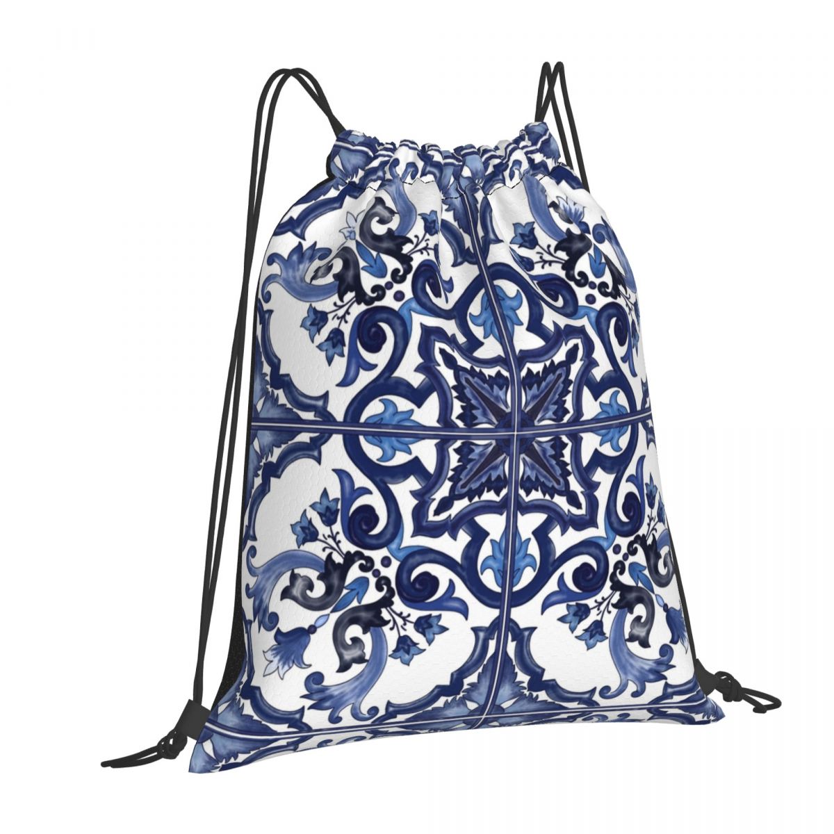 Синие рюкзаки с цветочным узор – обзор и цена Tile Bag Drawstring
